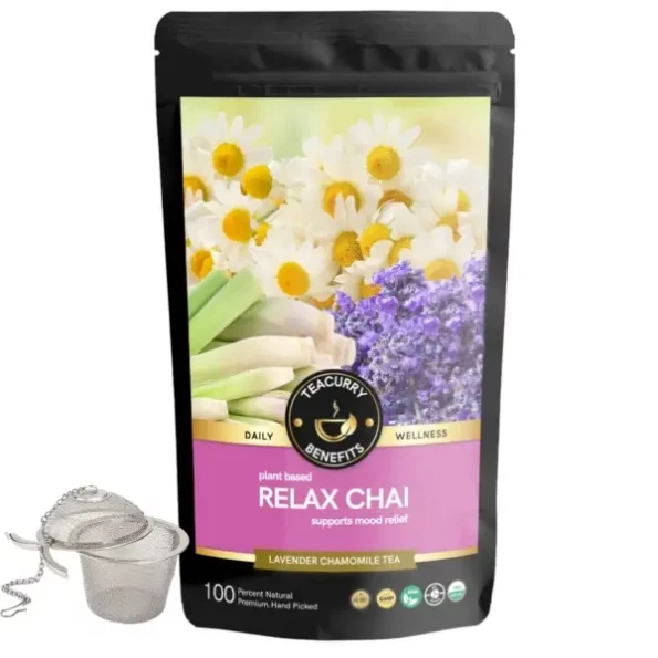 Teacurry Calm Relax Lavender Tea (100 Grams Loose) available on Herbkart