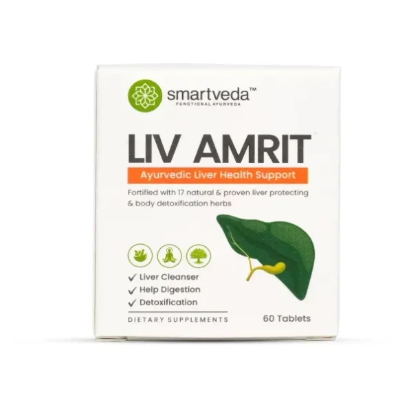 Smartveda Liv Amrit - Ayurvedic Liver Detox Supplement, 60 Tablets available on Herbkart