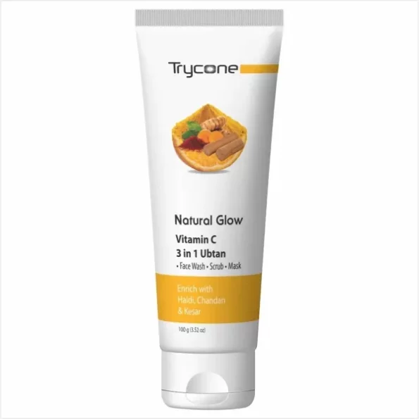 Trycone Skin Brightening Ubtan and Vitamin C Face Wash Scrub and Mask - 100 Gm, Herbkart8t751FoQIyefxL.webp,