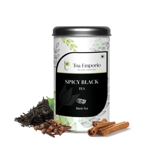 Tea Emporio SPICY Black Tea - 50 Tin Caddy available on Herbkart