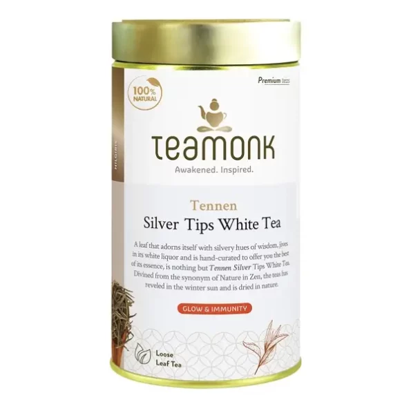 Teamonk - Tennen Nilgiri Silver Tips White Tea (75g, 37 Cups) available on Herbkart