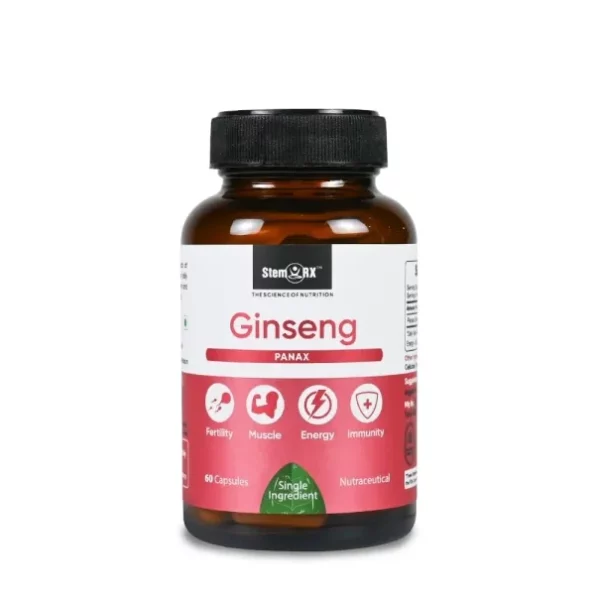 StemRx Biosciences Ginseng Supplements - Panax Ginseng 400mg, 60 Veg capsules available on Herbkart