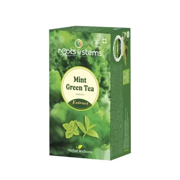 Roots and Stems Green Tea Mint, 60g (3gx20 Sachets), Herbkart8t77120SIe7mfyL.webp, Herbkart8t77120SIe7mfyL