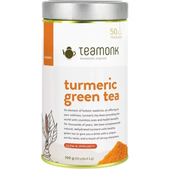 Teamonk High Mountain Turmeric Green Tea - 50 Biodegradable Pyramid Tea Bags, Herbkart8t761mi20PsLRTL.webp, Herbkart8t761mi20PsLRTL