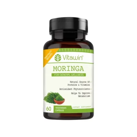 VitaWIn MORINGA Capsule For Natural Boosts Overall Energy, Immunity, Stamina | Rich Source of Vitamin, Minerals, Amino Acid & Anti-Oxidant | Pure Natural Herbal Supplement, 60 Capsules