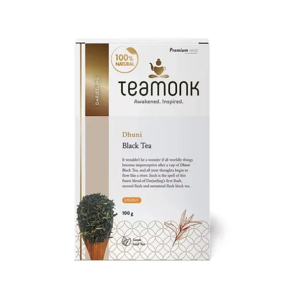 Teamonk Dhuni Organic Darjeeling Black Tea - 100g Bag (Makes 50 Cups) available on Herbkart