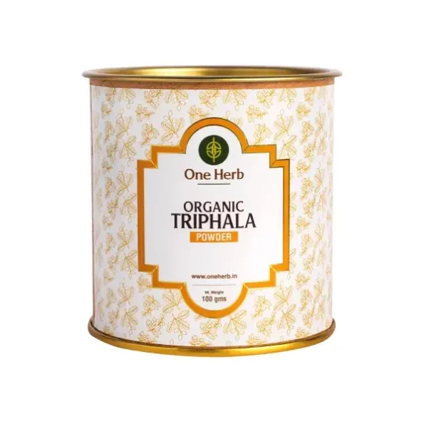 One Herb - Organic Triphala Powder 100g, with Amla, Haritaki & Bibhitaki available on Herbkart