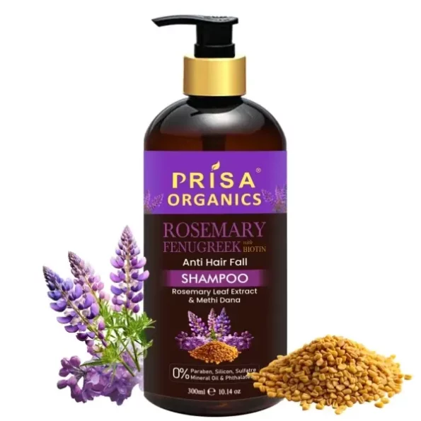 Prisa Organics Anti Hair Fall Shampoo with Biotin for Weak and Damaged Hair 300 ml available on Herbkart