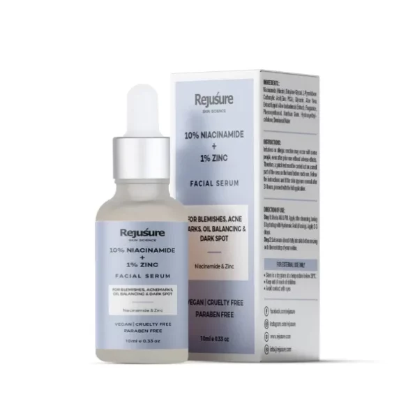 Rejusure 10% Niacinamide + 1% Zinc Face Serum - Blemish | Oil Balancing & Dark Spot Fade | Men & Women | Cruelty-Free & Dermatologist Tested - 10ml, Herbkart8t761NOFKiNY9L.webp, Herbkart8t761NOFKiNY9L