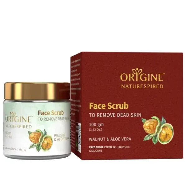 Origine Naturespired Face Scrub to with Natural Extracts of Walnut, Aloe Vera & Almond, 100gm, Herbkart8t771OxstOaASL.webp,