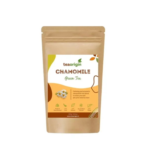 Tea Origin Chamomile Green Tea, 100 gms Pack, Serves 50 Cups available on Herbkart