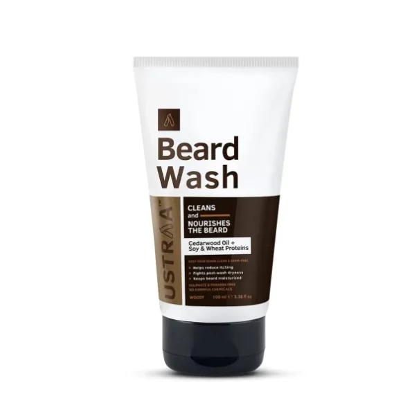 Ustraa Beard Wash Woody - 100 ml available on Herbkart