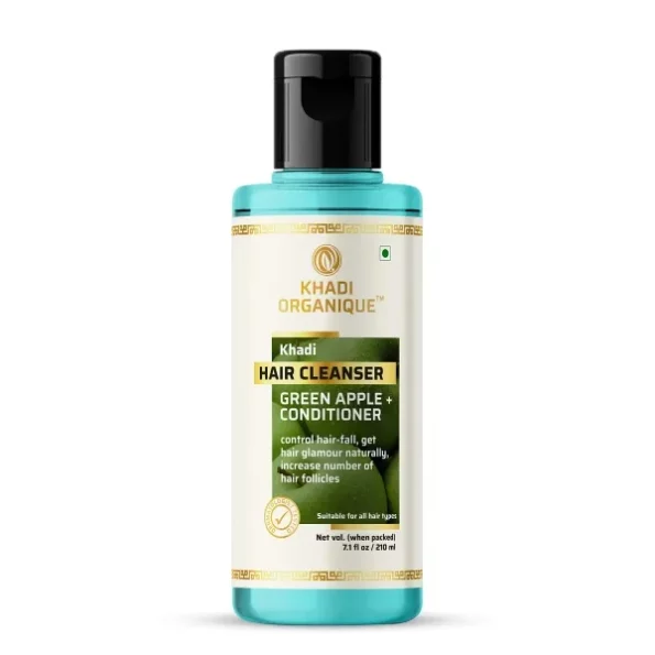 Khadi Organique Natural Green Apple Hair Cleanser and Conditioner, 210ML, Herbkart8t771N6mLjM02L.webp, Herbkart8t771N6mLjM02L