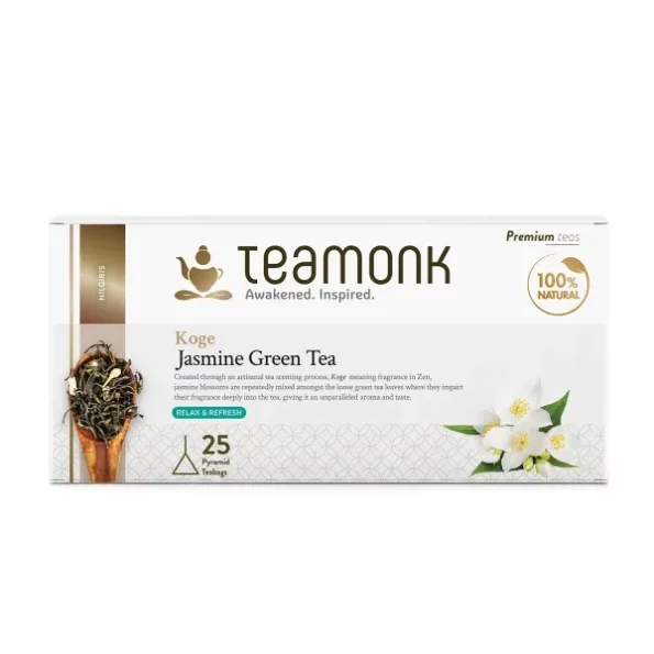 Teamonk Koge High Mountain Jasmine Green Tea Leaves Bag - 25 Pcs Biodegradable Pyramid Tea Bags, Herbkart8t7816KOt5B80L.webp, Herbkart8t7816KOt5B80L