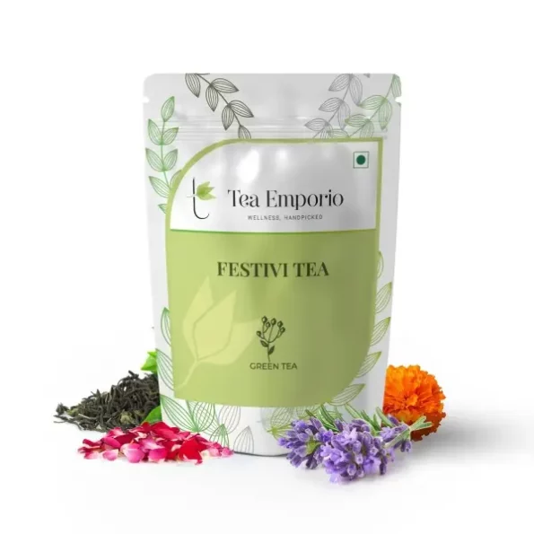 Tea Emporio Festivi Green Tea -50g available on Herbkart