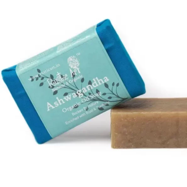 Rustic Art Organic Ashwagandha Soap, 100g available on Herbkart