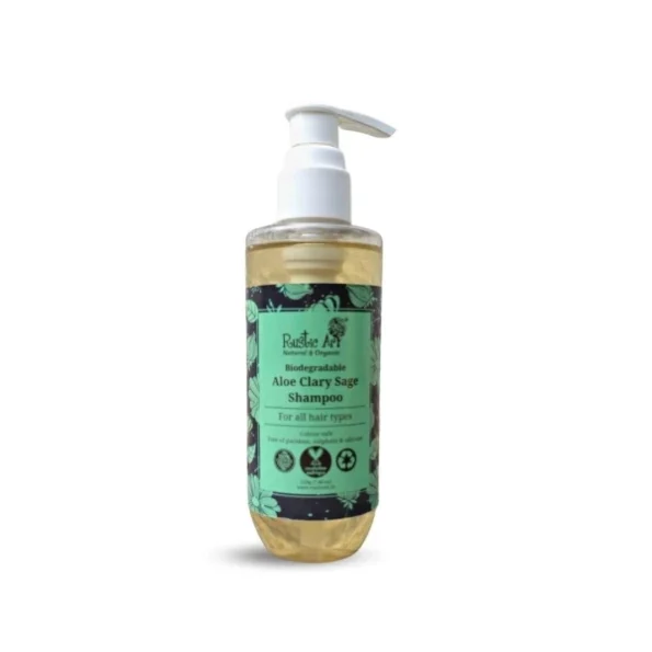 Rustic Art Aloe Clary Sage Shampoo for All Hair Types, 210 g available on Herbkart