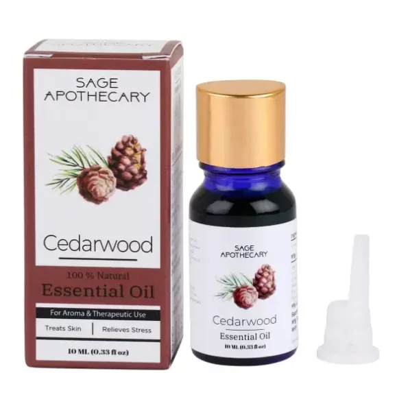 Sage Apothecary 100% Pure & Natural Cedarwood Essential Oil, 10 ML available on Herbkart