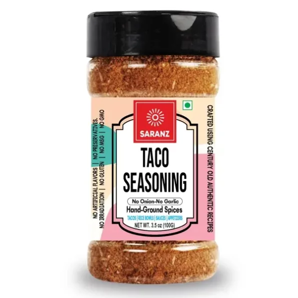 SARANZ Taco Mix Jain Exotic Jain Seasoning - 100 Grams Sprinkler Jar available on Herbkart