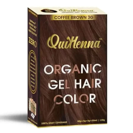 byPureNaturals QuikHenna Organic Hair Colour Gel 3G Coffee Brown - PPD & Ammonia Free Permanent Natural Hair Color, 100% Grey Coverage, Long Lasting Gel Colour for Men & Women, 120gm