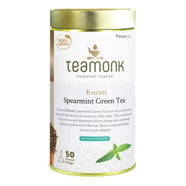 Teamonk Kozan High Mountain Spearmint Green Tea Box - 50 Biodegradable Pyramid Tea Bags, Herbkart8t771oY2CPEVLL.webp, Herbkart8t771oY2CPEVLL