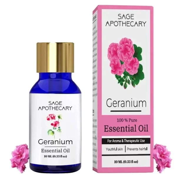 Sage Apothecary Geranium Essential Oil, 10 ml available on Herbkart