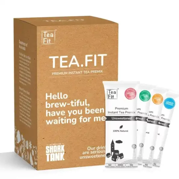 TeaFit Premium Zero Sugar Instant Assorted Tea Pack Of 50 Sachets, Ginger-Cardamom-Masala-Saffron-Lemongrass Instant Milk Tea Premix, Herbkart8t771D-o0KnH8L.webp, Herbkart8t771D o0KnH8L