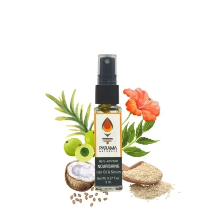 Parama Naturals All-purpose Nourishing Ayurvedic Natural Hair Oil and Leave in Hair Serum| 08ml| For healthy thicker hair| reduces hair fall|