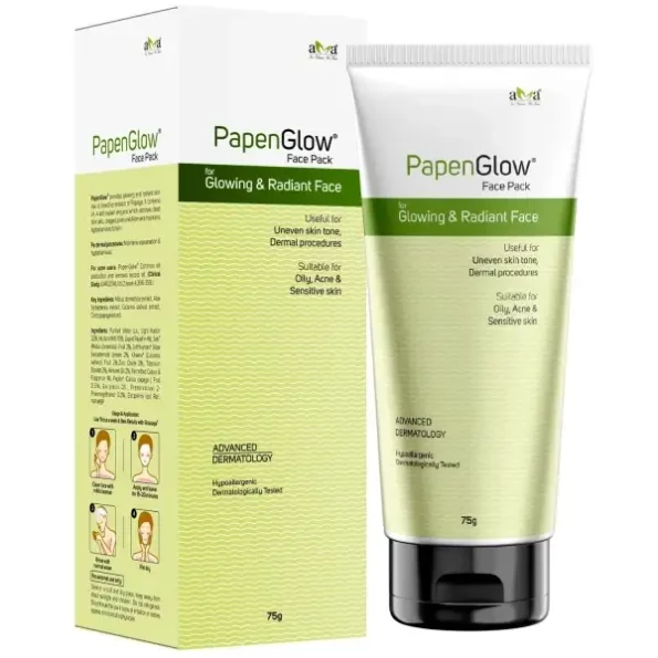 Papenglow: Face Pack For Oily Skin With Papaya Extract 75Gm available on Herbkart