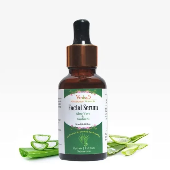 Veda5 Aloe Vera and Guduchi Facial Serum, 30ml available on Herbkart