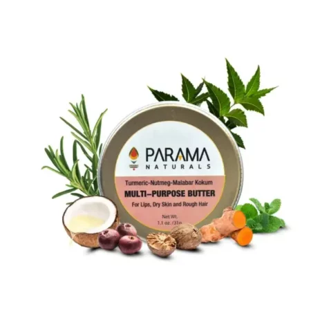 Parama Naturals Multipurpose Butter, 31g | for Moisturizing Lips | Smoothing Dry Skin| Grooming Beard | Hair Mask for Rough Hair