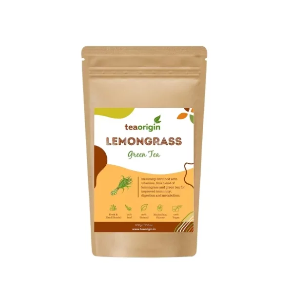 Tea Origin Lemongrass Green Tea, 100 gms Pack, Serves 50 Cups available on Herbkart