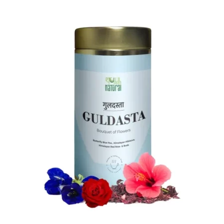 SHUDDH NATURAL - Guldasta (Bouquet of Flowers Tisane) Butterfly Blue pea, Himalayan Rose & Himalyan Hibiscus Tea (30 Cups) Therapeutic efficacy