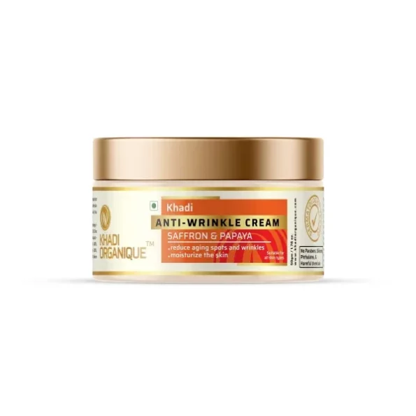 Khadi Organique Saffron Papaya Anti Wrinkle Cream, 50 g available on Herbkart