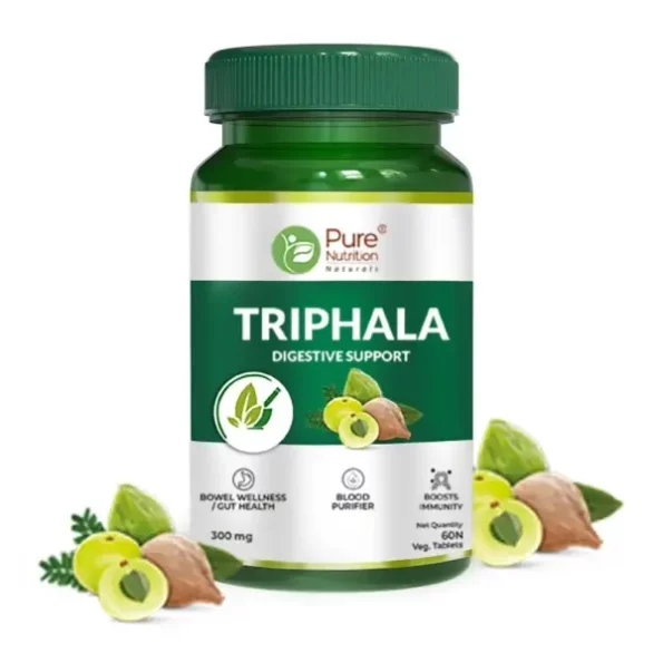 Pure Nutrition Triphala Tablets - 60 Veg Tablets available on Herbkart