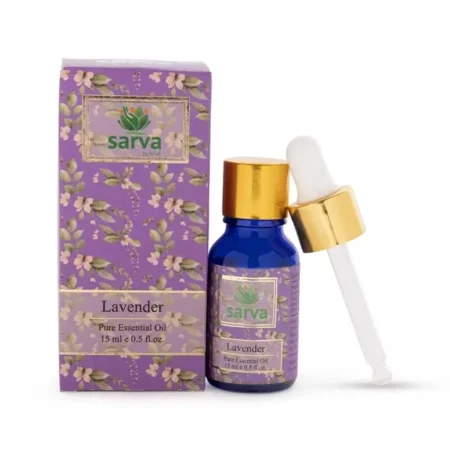 SARVA by Anadi 100% Pure Lavender Oil with Natural Lavandula Angustifolia Extract Essential Oil | Undiluted Therapeutic Grade for Skin Pigmentation, Face, Hair, Aromatherapy and Massage (15 ML)