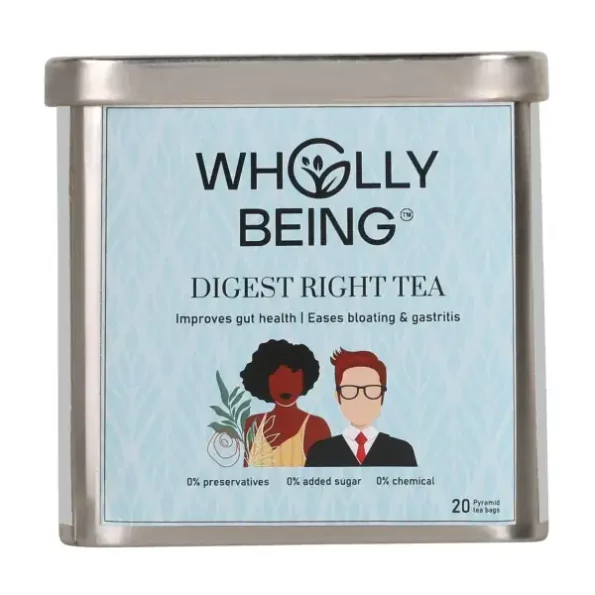 Wholly Being - Digest Right Tea with Anantmool, Moringa, Star Anise, Corainder SeedsMilk Thistle (20 tea bags) available on Herbkart