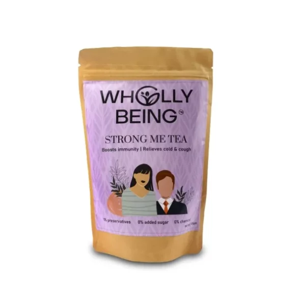 Wholly Being- Strong Me Tea, 100gm with Giloy, Star Anise, Nutmeg, Licorice available on Herbkart