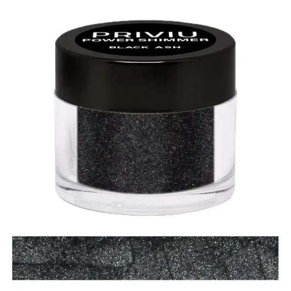 Priviu Power Shimmer Metallic Eye Makeup Loose Glitter Eyeshadow Powder, 06 Black Ash, 3g, Herbkart8t781QHthJkPvL.webp, Herbkart8t781QHthJkPvL