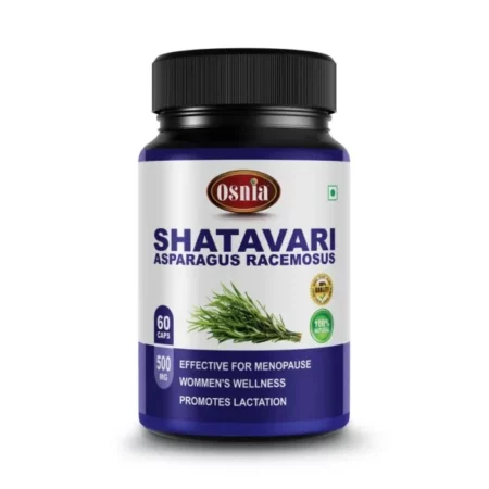 Osnia Shatavari Asparagus racemosus 500 Mg Veg Supplement | Promotes Women Health, Balance Hormone, Promote Lactation |- 60 Capsules (Pack of 1)