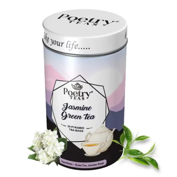 Poetry Teas Jasmine Green Tea - 20 Pyramid Teabags available on Herbkart