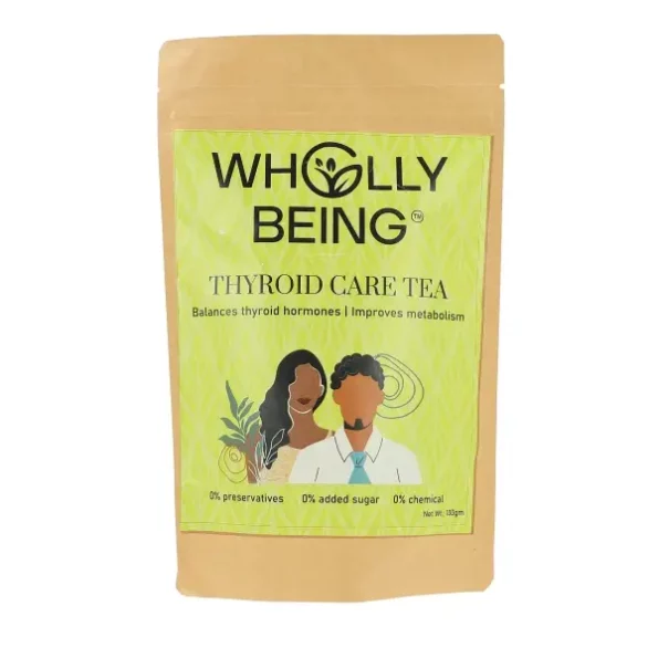 Wholly Being - Thyroid Care Tea, 100g with Kanchnar, Gotu Kola, Flaxseed available on Herbkart