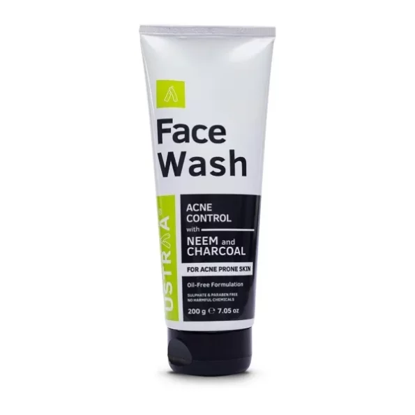 Ustraa Face Wash Acne Control - With Neem & Charcoal Face Wash - 200g available on Herbkart