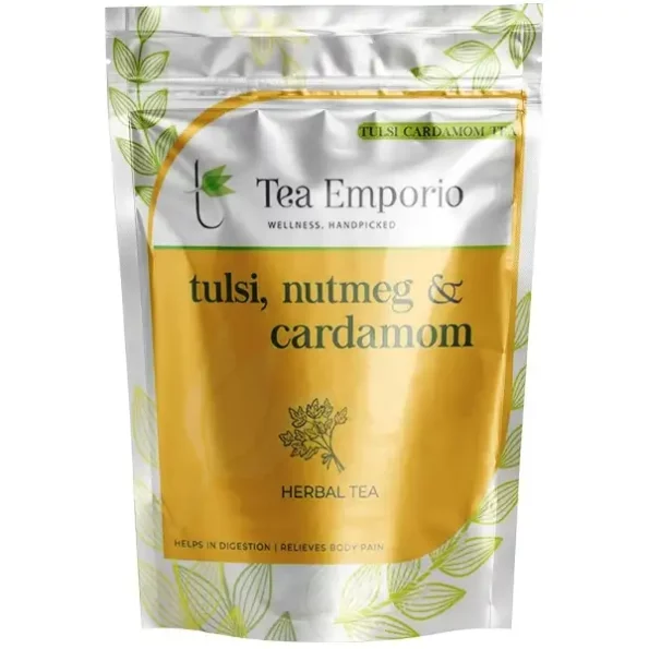 Tea Emporio Tulsi Cardamom HERBAL Tea - 50g available on Herbkart