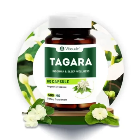 VitaWin Tagara for Sleep Wellness, Natural Herbal, 500 mg, Veg - 60 Capsules, Nutrition supplement