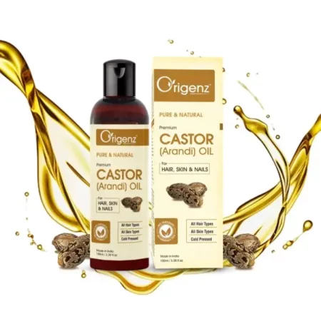 Origenz Pure Castor Oil for Hair Care, Moisturized Skin, Eyebrow, Nails, Eyelashes | Arandi Oil Cold Pressed | 100ml