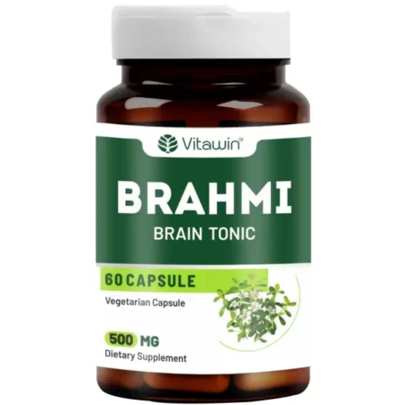VitaWin Brahmi For Brain Tonic, Natural Herbal, 500 mg, Veg - 60 Capsules Nutrition Supplement