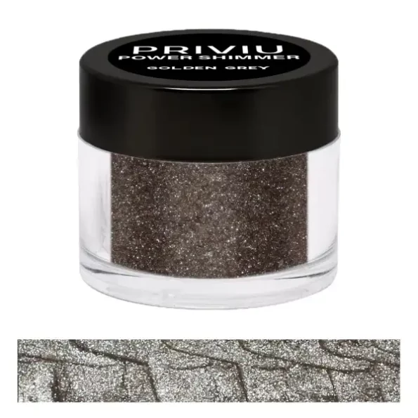 Priviu Power Shimmer Metallic Eye Makeup Loose Glitter Eyeshadow Powder, 07 Golden Grey, 3g, Herbkart8t781xemKxGUnL.webp,