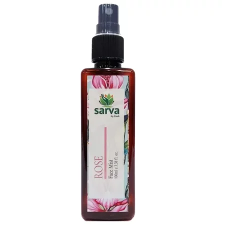 SARVA 100% Pure Natural, Undiluted Rose Face Mist/ Rose Water/Gulab Jal , Steam Distilled,Skin Toner for All types of Skin, No Alcohol and No Artificial Fragrances ,Make in India, Cruelty Free & Vegan,DIY Blends (100 ml)
