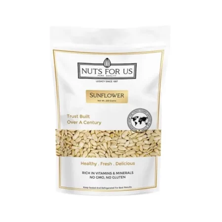 Nuts for Us Sunflower Seeds 250 Grams | Healthy, Fresh, Rich in Vitamins, Minerals, & Antioxidants | Non-GMO & Gluten-Free Snack (White & Golden)
